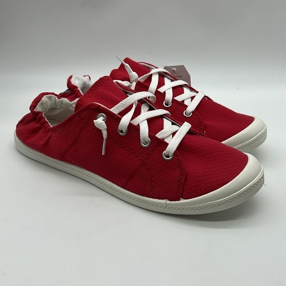 Time And Tru Red Memory Foam Sneakers Size 11 | Women’s Casual Slip-On | NWT - Picture 2 of 10
